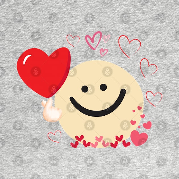 Love from cute smiley face cartoon. by Nano-none